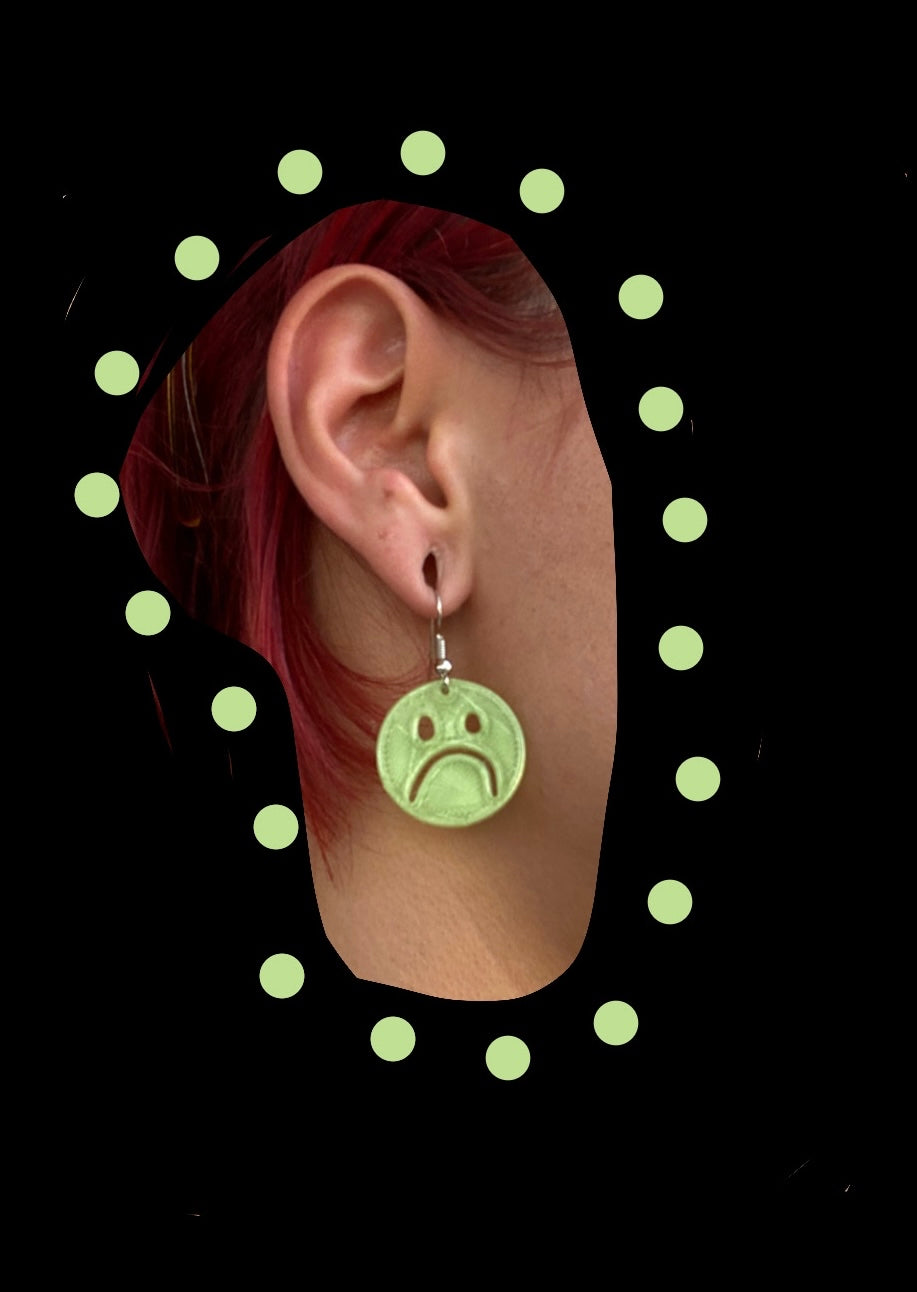 xs frownie earrings