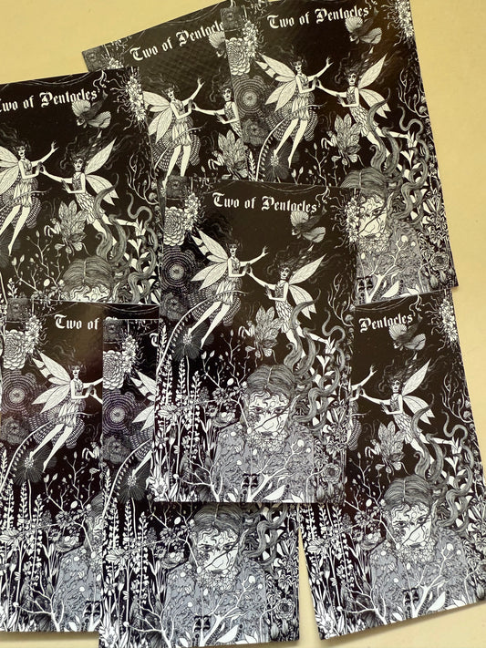 Two of Pentacles from Neptune Power Tarot Vinyl Sticker