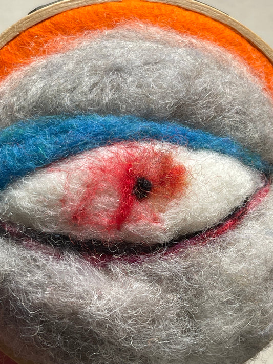 Wool felted eyeball