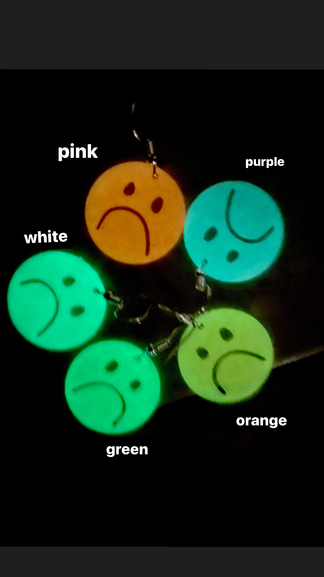 xs frownie earrings