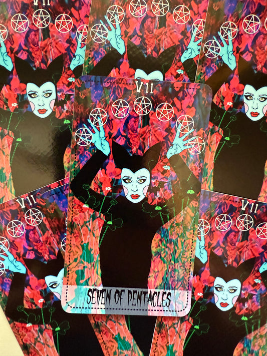 Seven of Wands from Star Power Tarot vinyl sticker