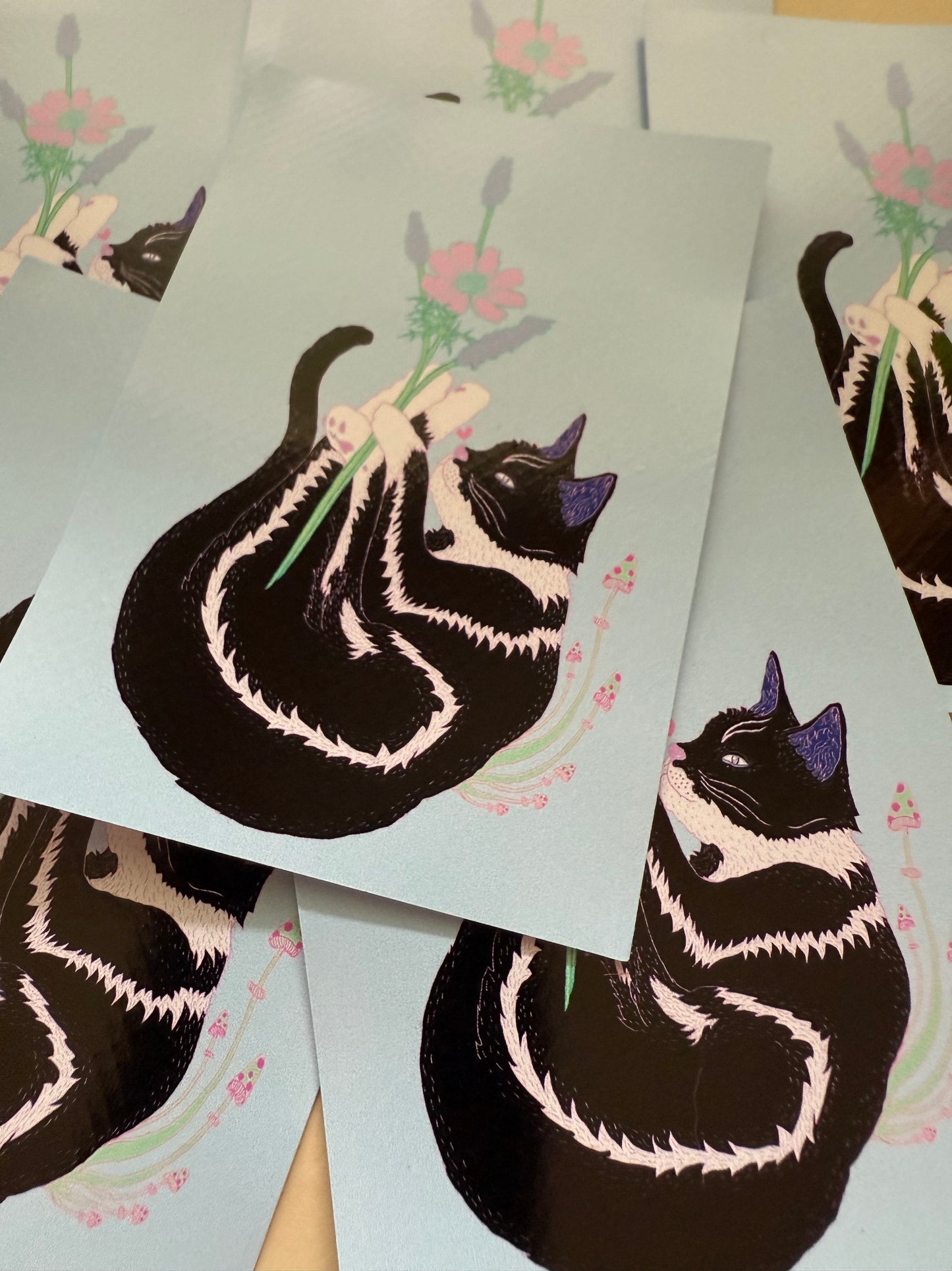 Mushroom Cat Vinyl Sticker