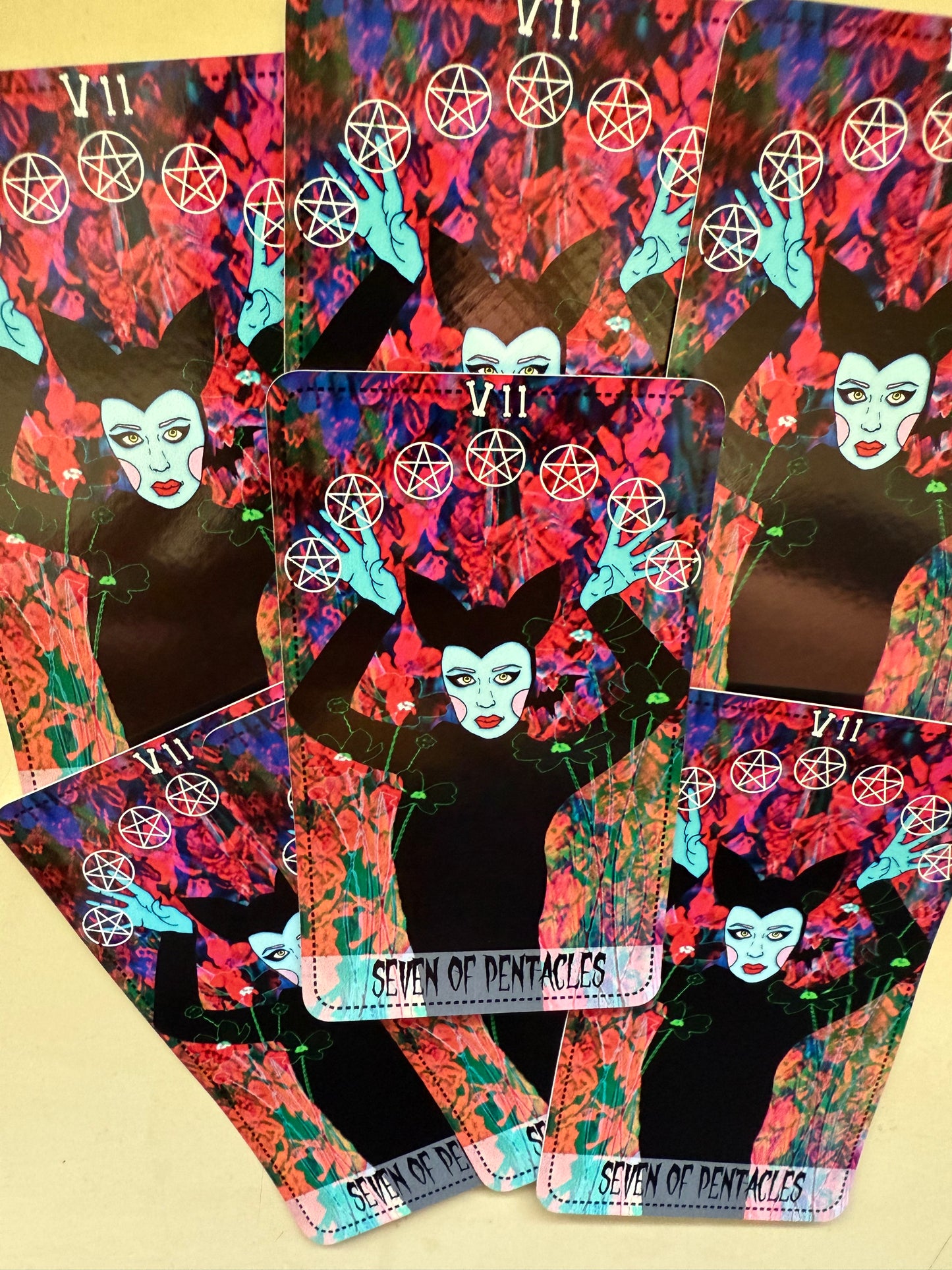 Seven of Wands from Star Power Tarot vinyl sticker