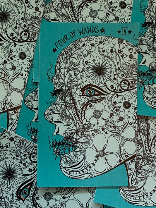 Five of Cups from Jupiter Power Tarot Vinyl Sticker