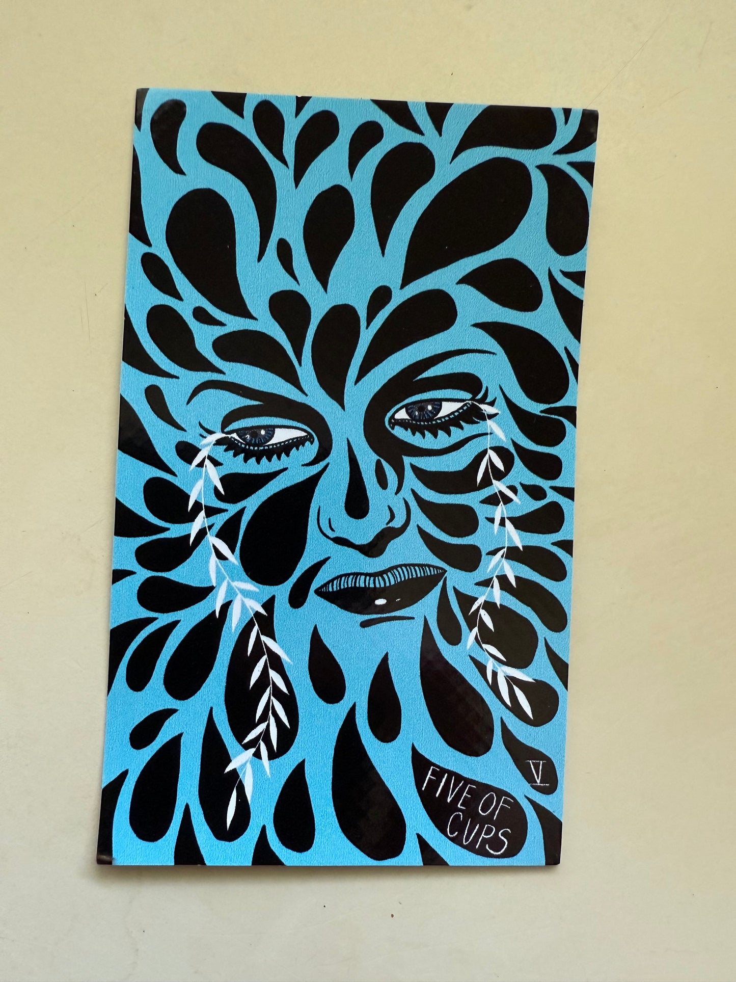 Five of Cups from Jupiter Power Tarot Vinyl Sticker