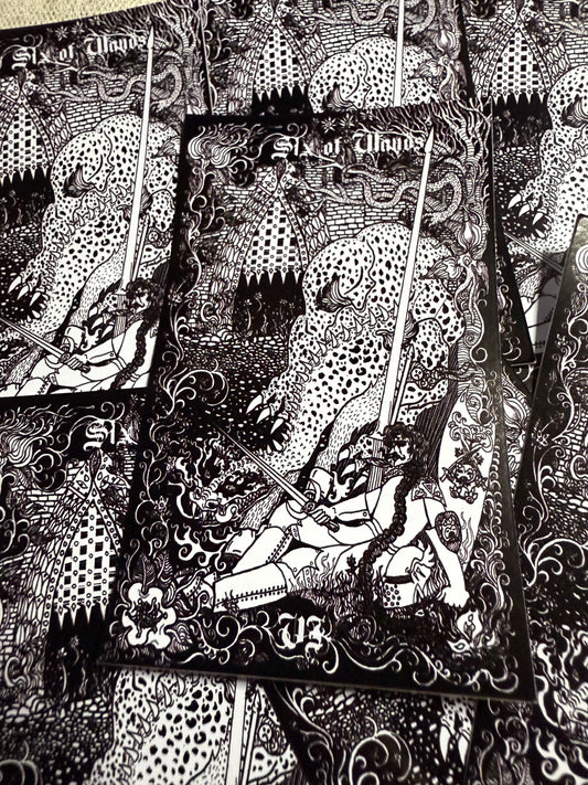 Six of Wands from Neptune Power Tarot Vinyl Sticker