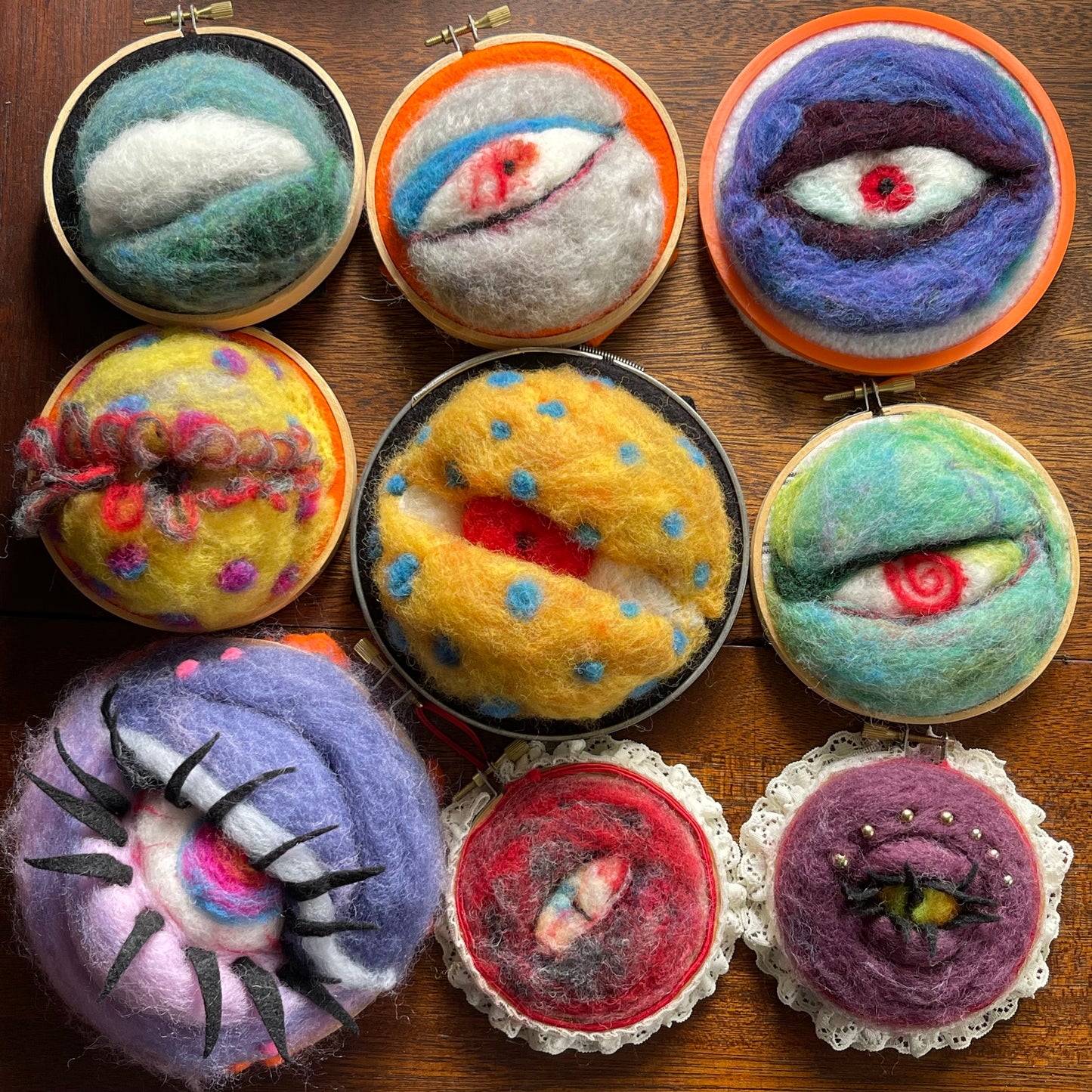 Wool felted eyeball