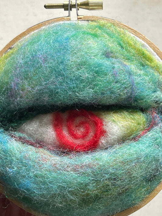 Wool felted eyeball