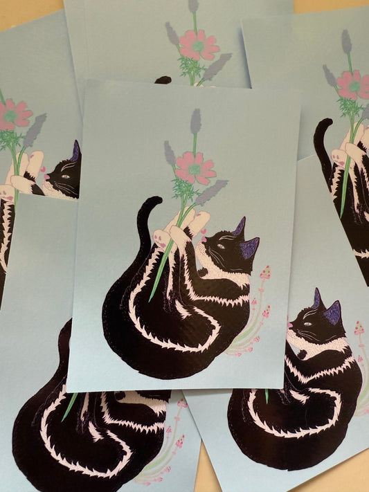 Mushroom Cat Vinyl Sticker