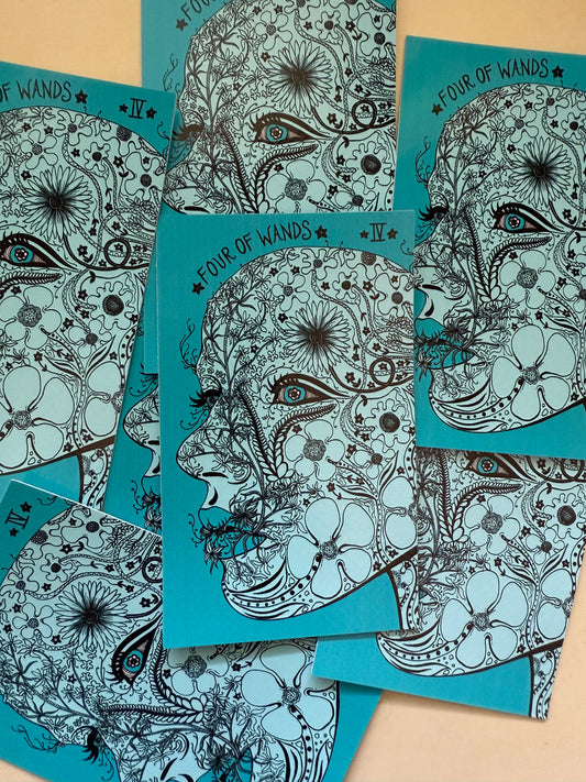 Five of Cups from Jupiter Power Tarot Vinyl Sticker