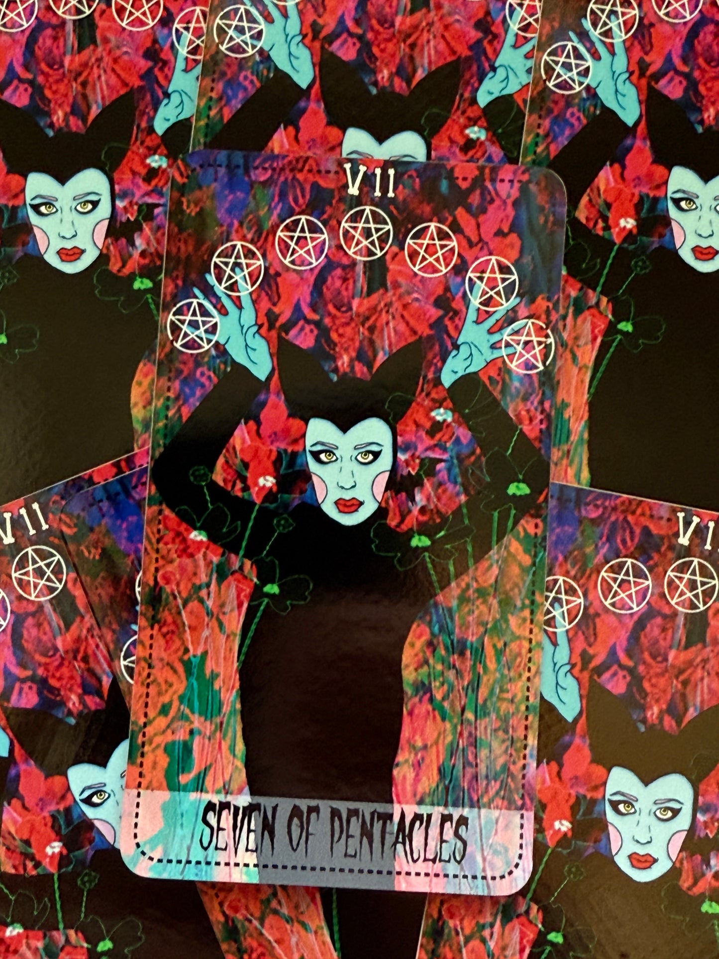 Seven of Wands from Star Power Tarot vinyl sticker