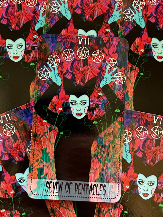 Seven of Wands from Star Power Tarot vinyl sticker