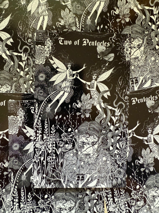 Two of Pentacles from Neptune Power Tarot Vinyl Sticker