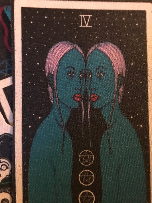 Four of Pentacles canvas patch