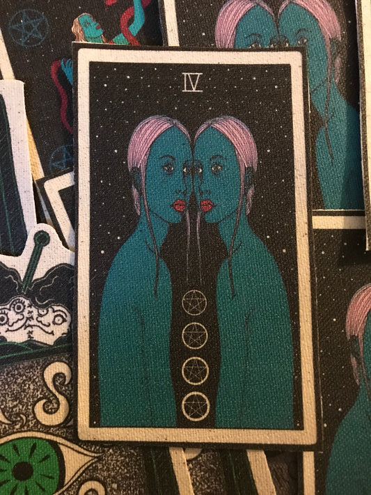 Four of Pentacles canvas patch