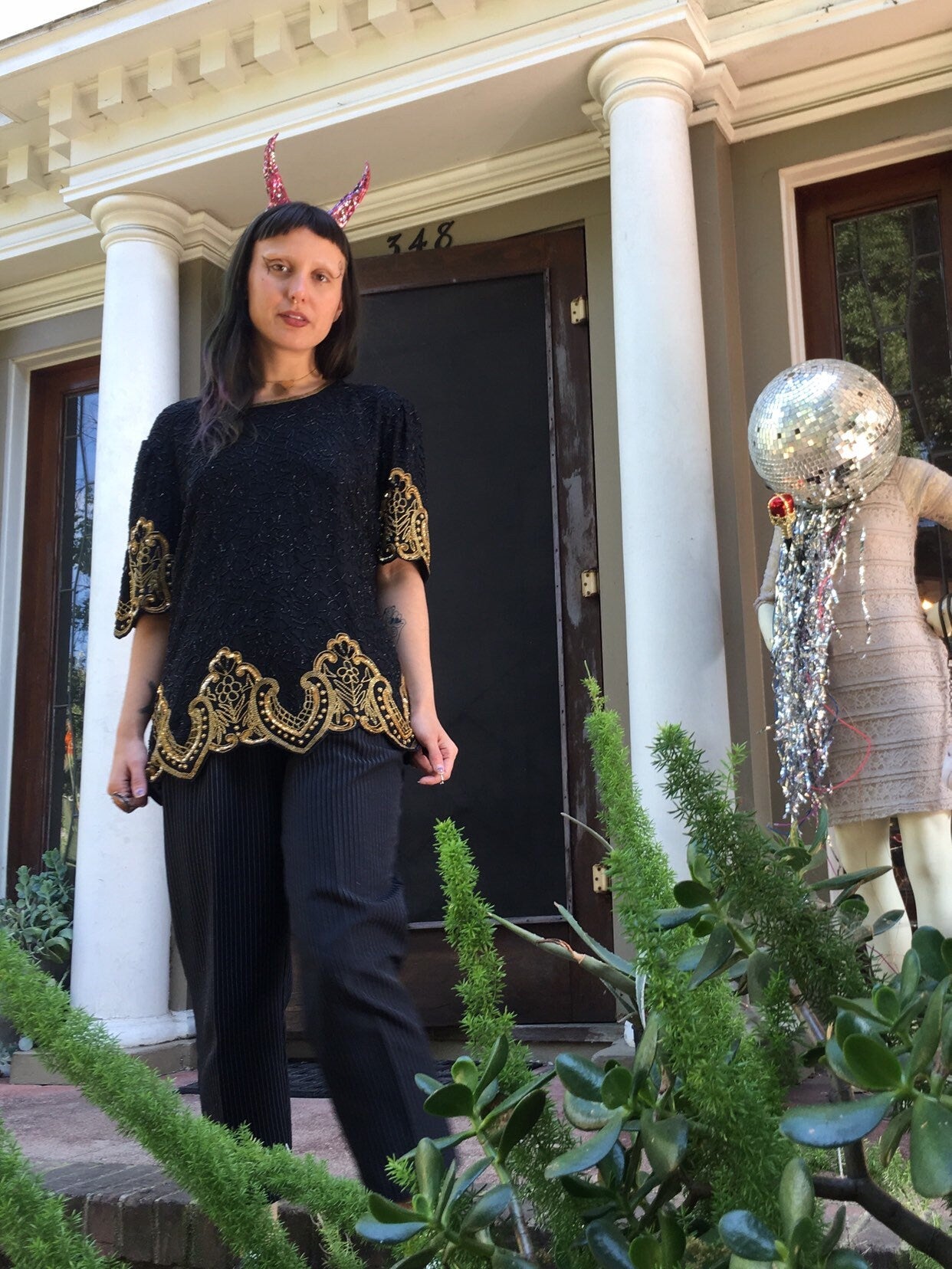 Black & Gold Sparkle Top