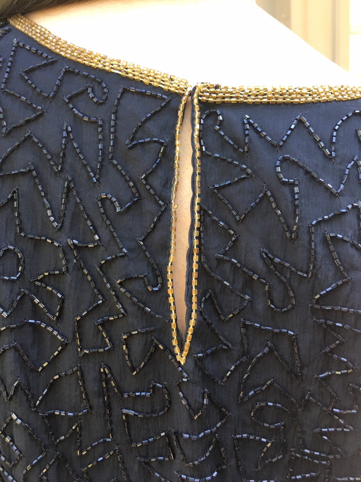 Black & Gold Sparkle Top
