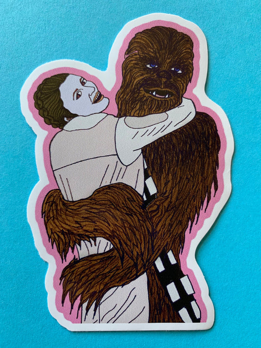 Chewie and Leia vinyl sticker