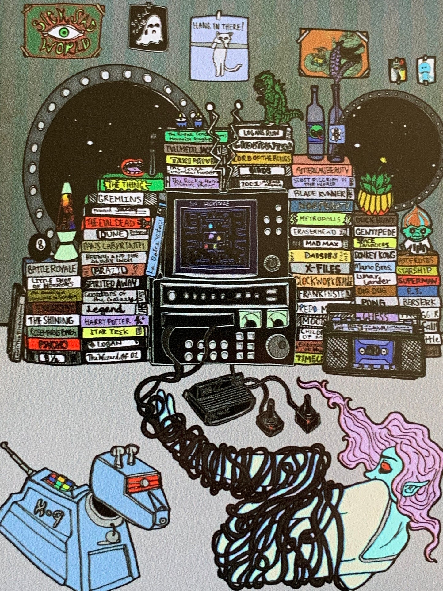 Tangled in VHS 4" vinyl sticker