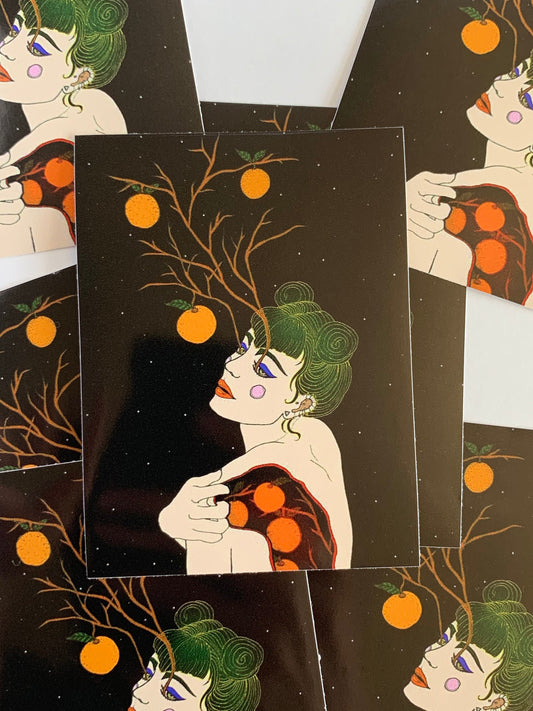 Peel Me Like a Tangerine Vinyl Sticker