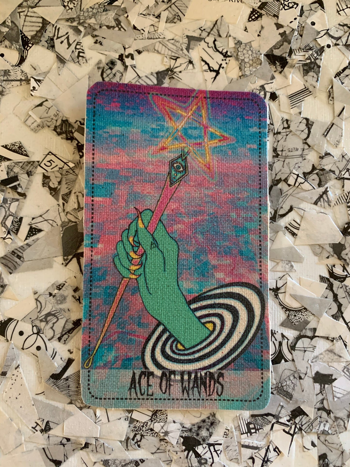 Ace of Wands (Star Power Tarot) Canvas Patch
