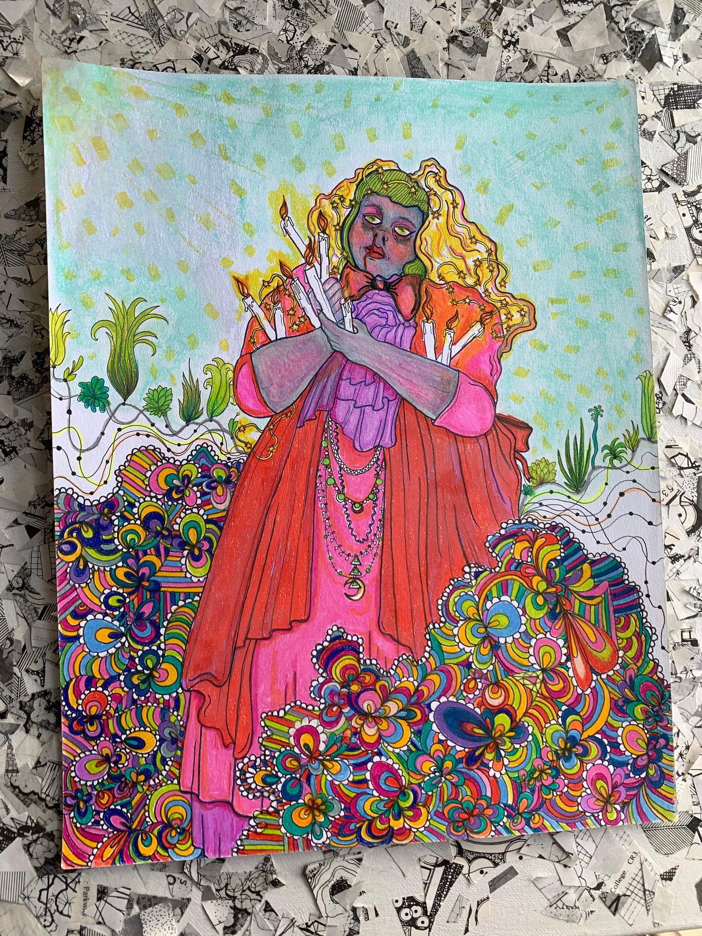 Ten of Wands ~ Original Drawing