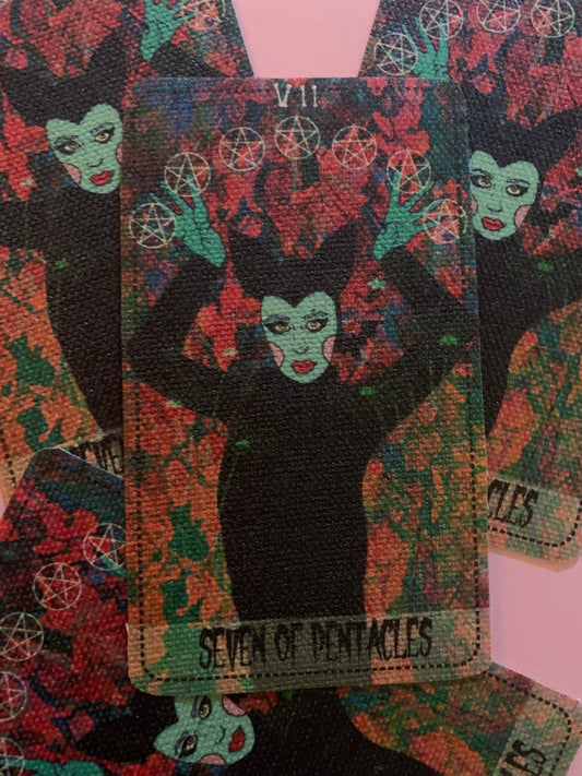 Seven of Pentacles Tarot Canvas Patch