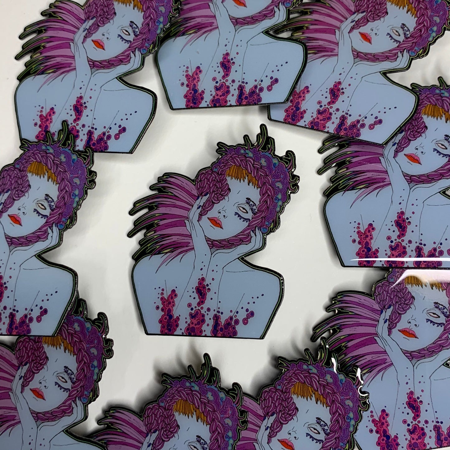 Feeling Blue enamel lapel pin