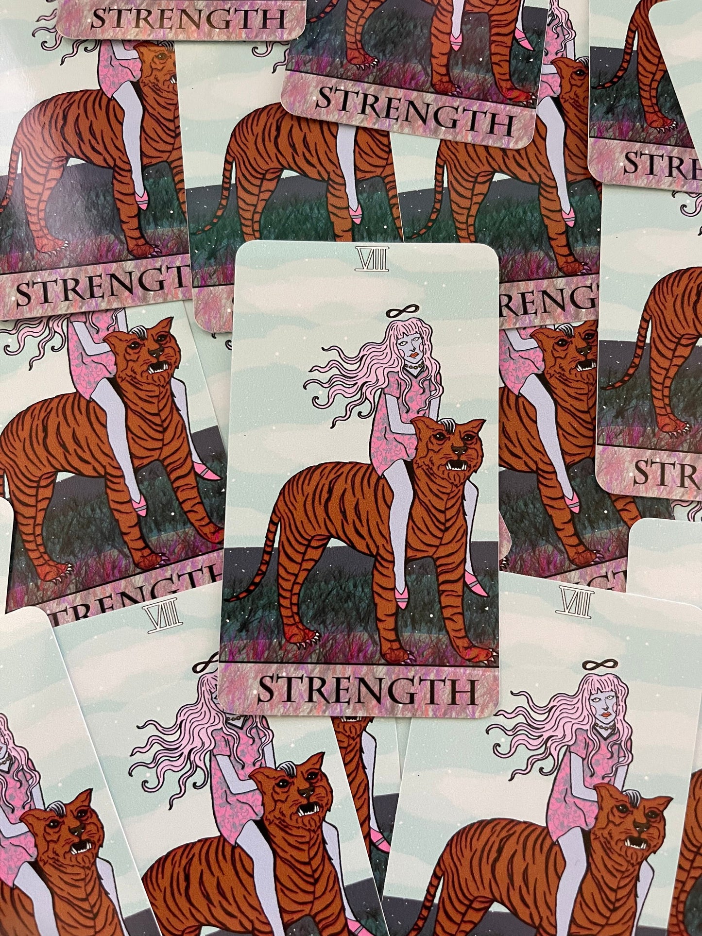Strength tarot 4" vinyl sticker
