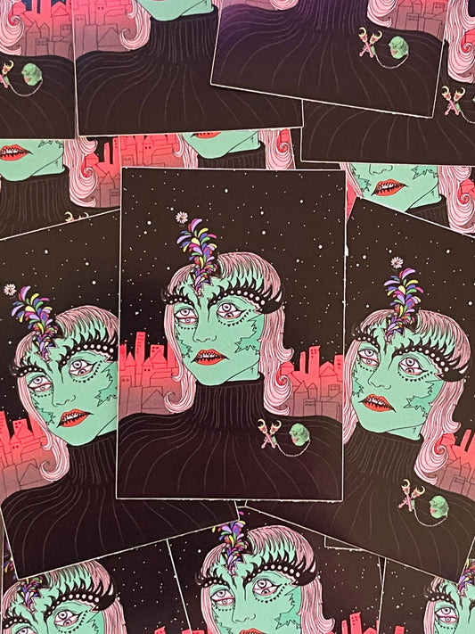 Seeing Double 4" vinyl sticker