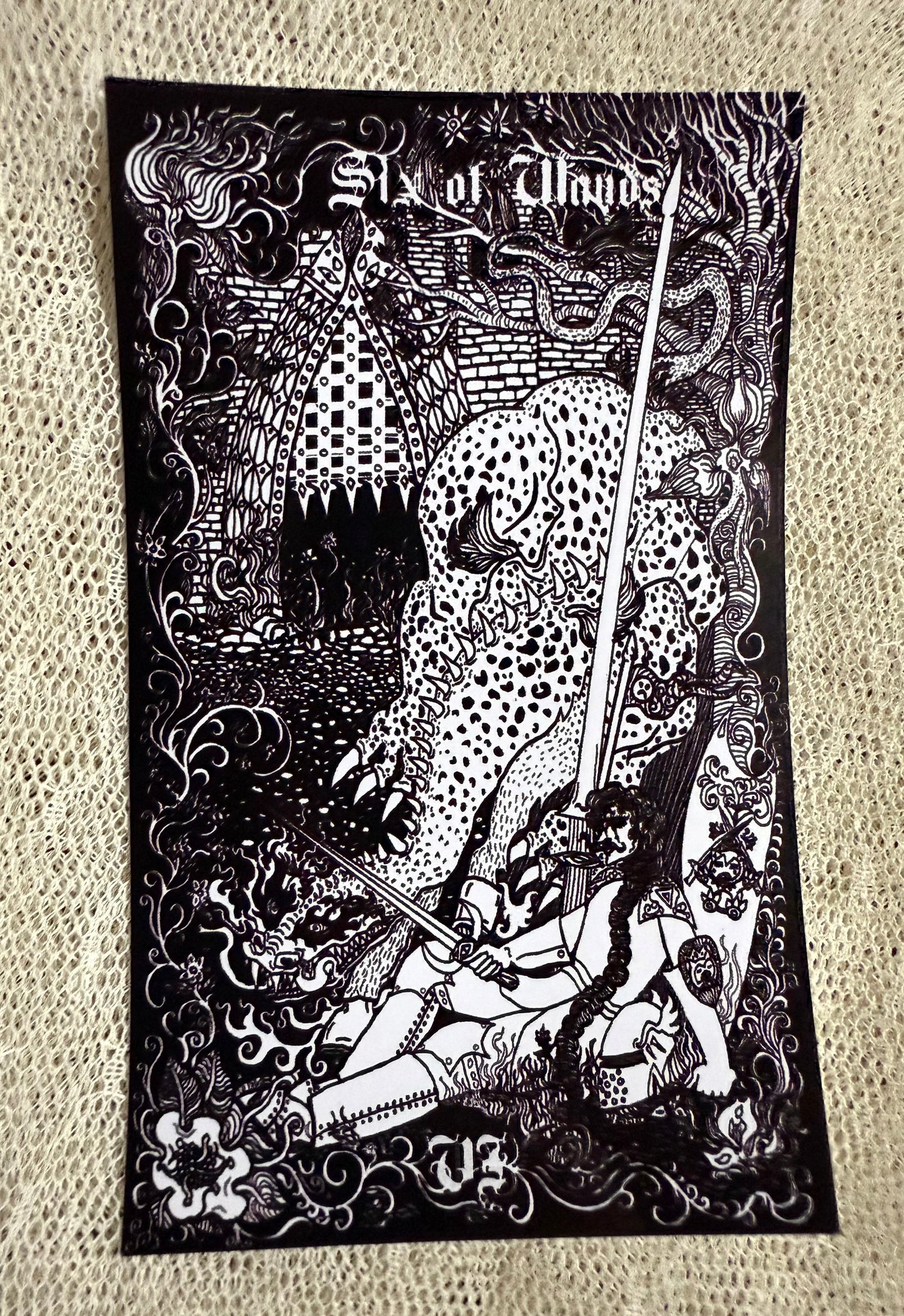 Six of Wands from Neptune Power Tarot Vinyl Sticker