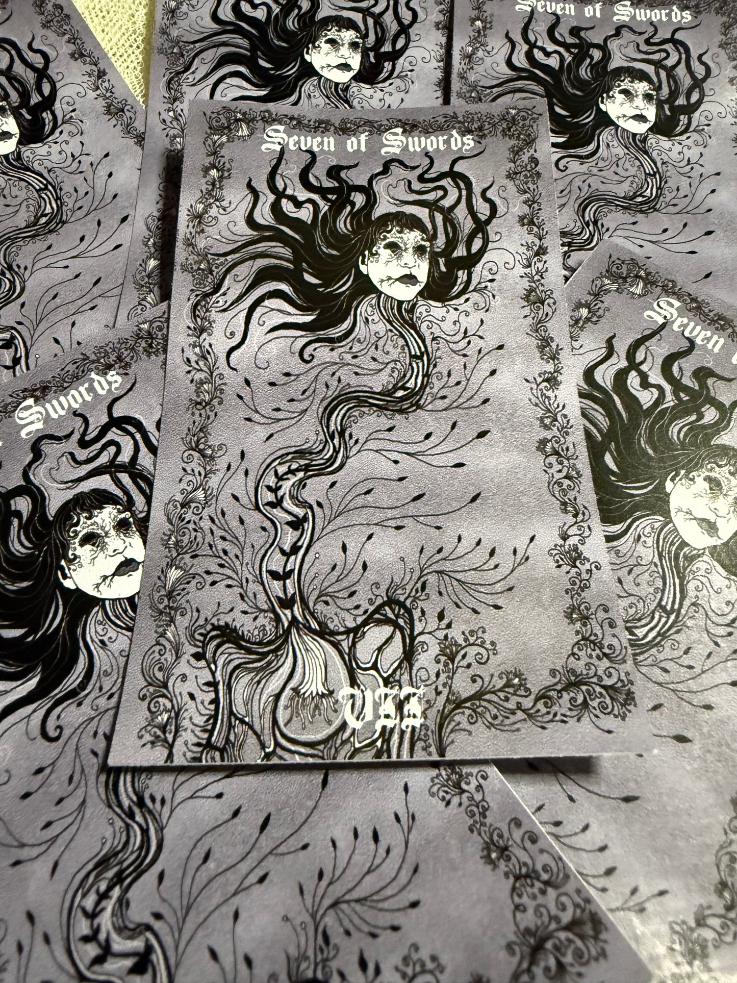 Seven of Swords from Neptune Power Tarot 4” Vinyl Sticker