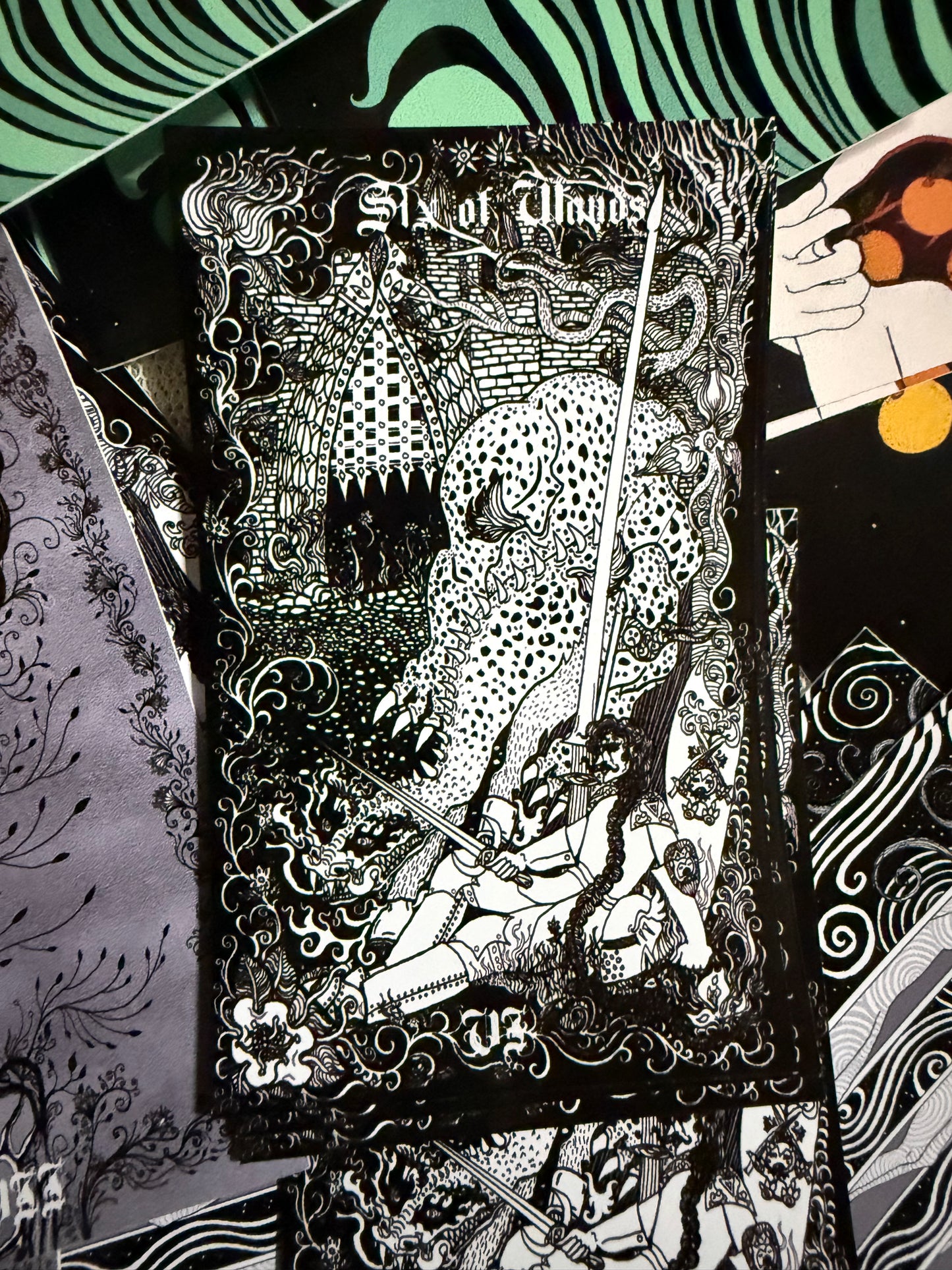 Six of Wands from Neptune Power Tarot Vinyl Sticker