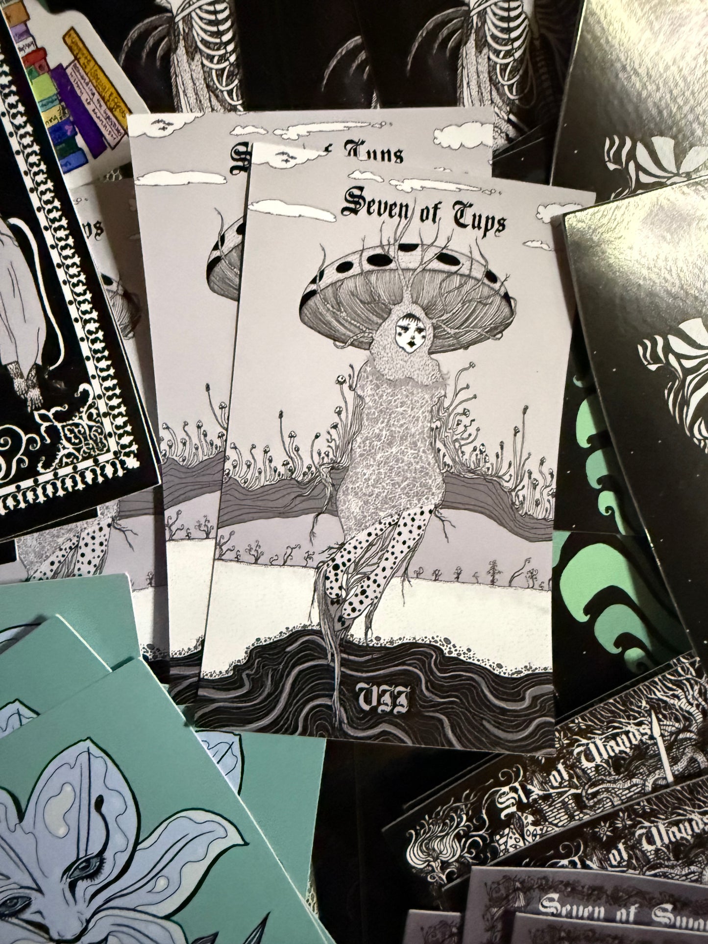 Seven of Cups from Neptune Power Tarot 4” Vinyl Sticker
