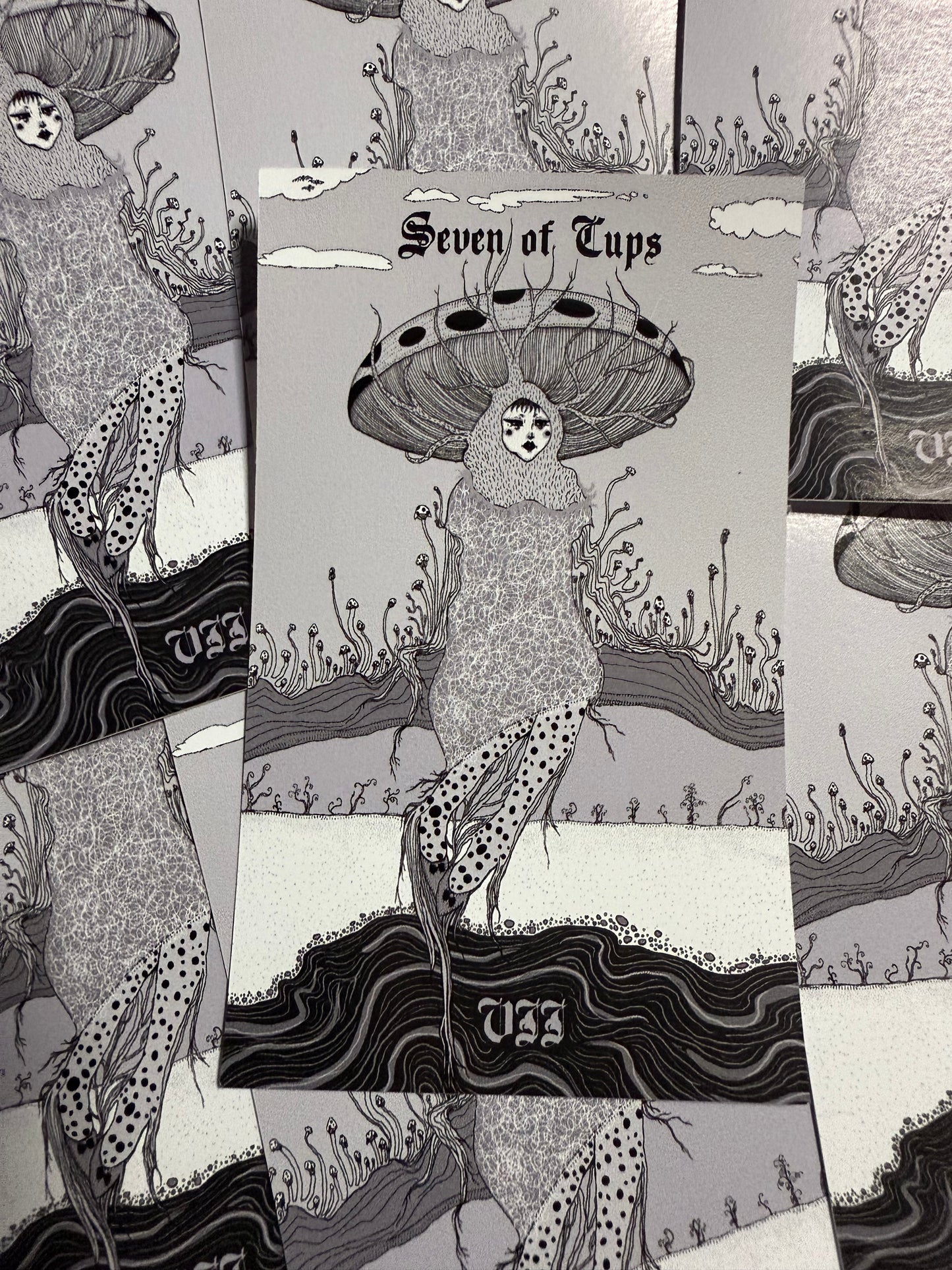 Seven of Cups from Neptune Power Tarot 4” Vinyl Sticker