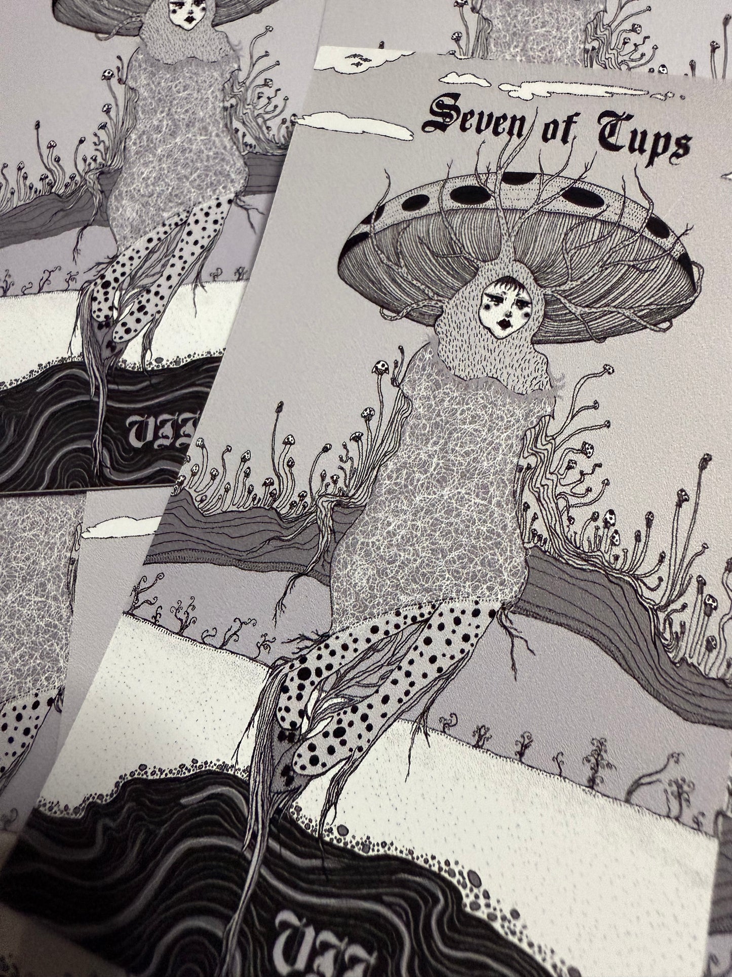 Seven of Cups from Neptune Power Tarot 4” Vinyl Sticker