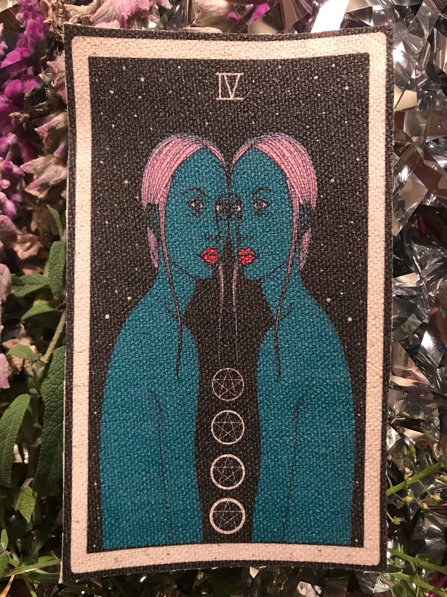 Four of Pentacles canvas patch