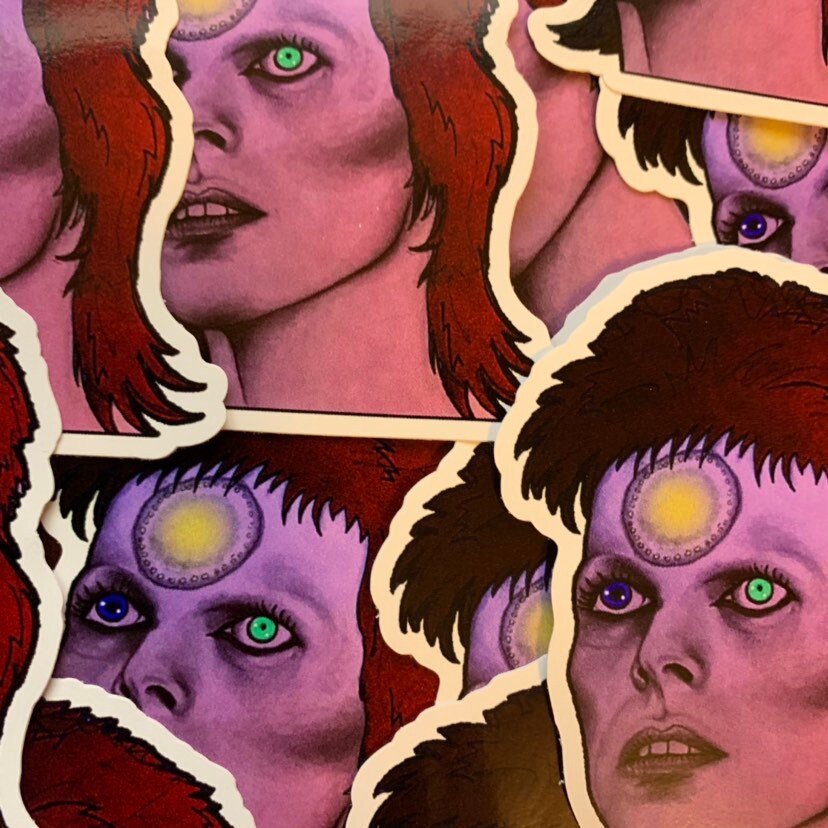 David Bowie 4" vinyl sticker