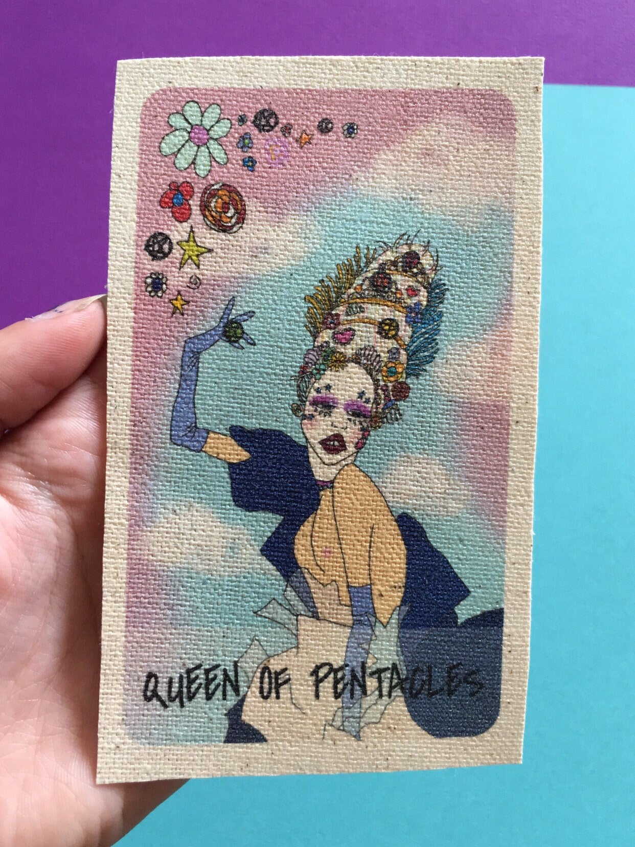 queen of pentacles canvas patch