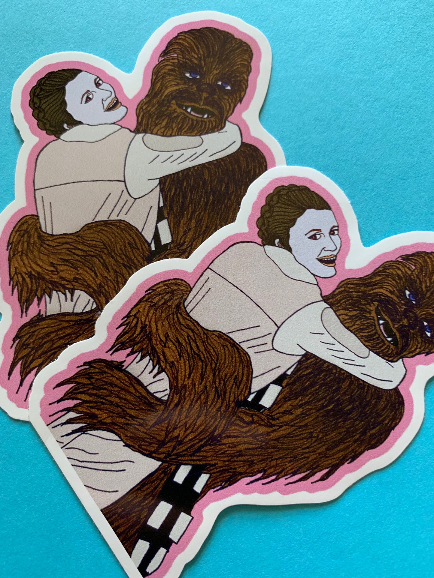 Chewie and Leia vinyl sticker