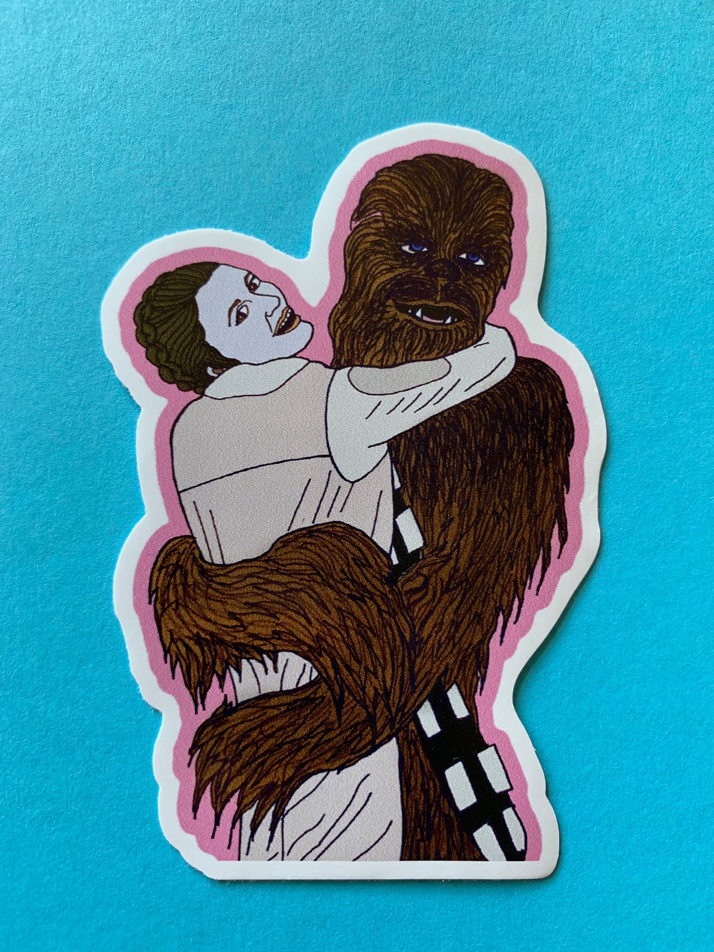 Chewie and Leia vinyl sticker