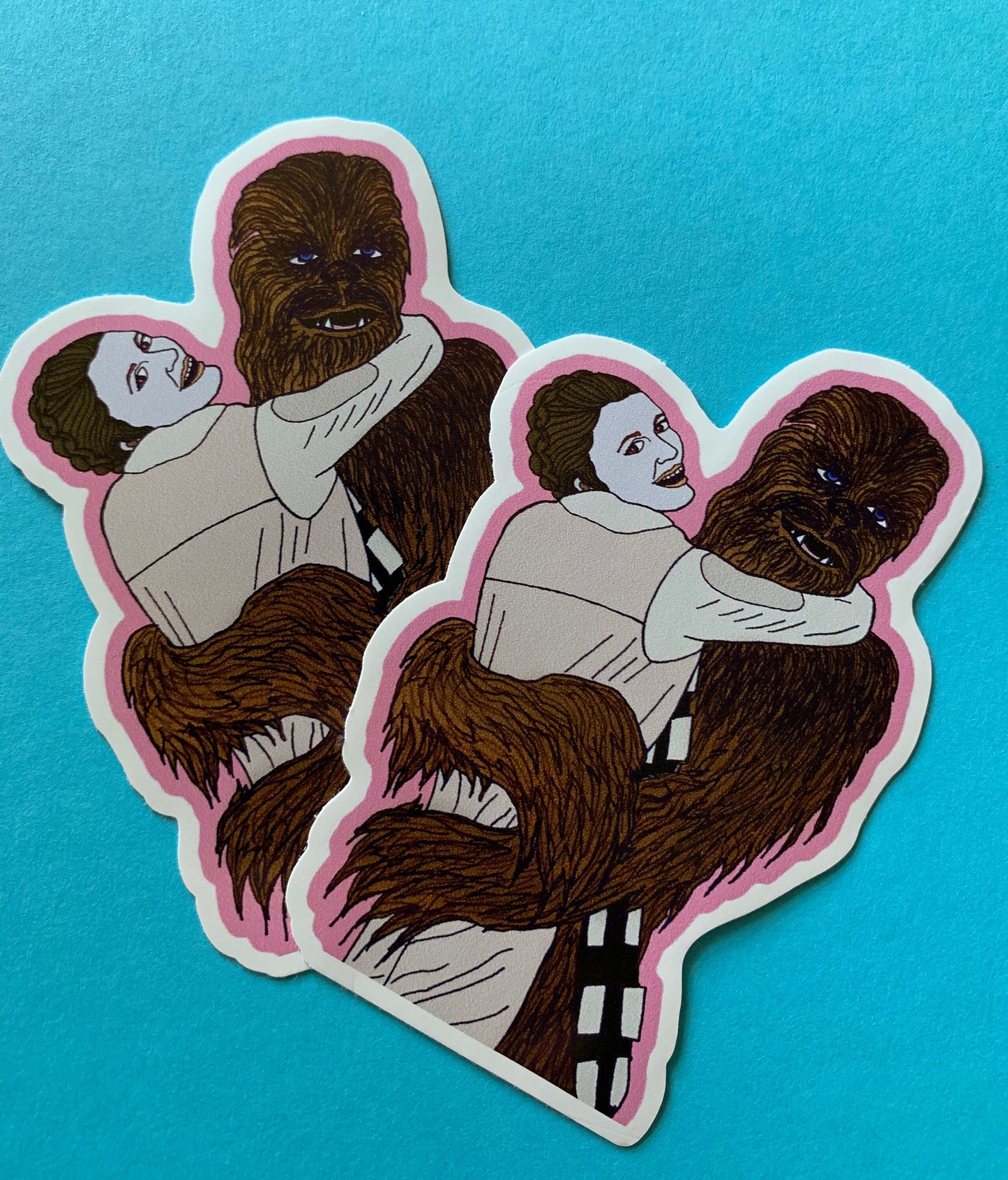 Chewie and Leia vinyl sticker