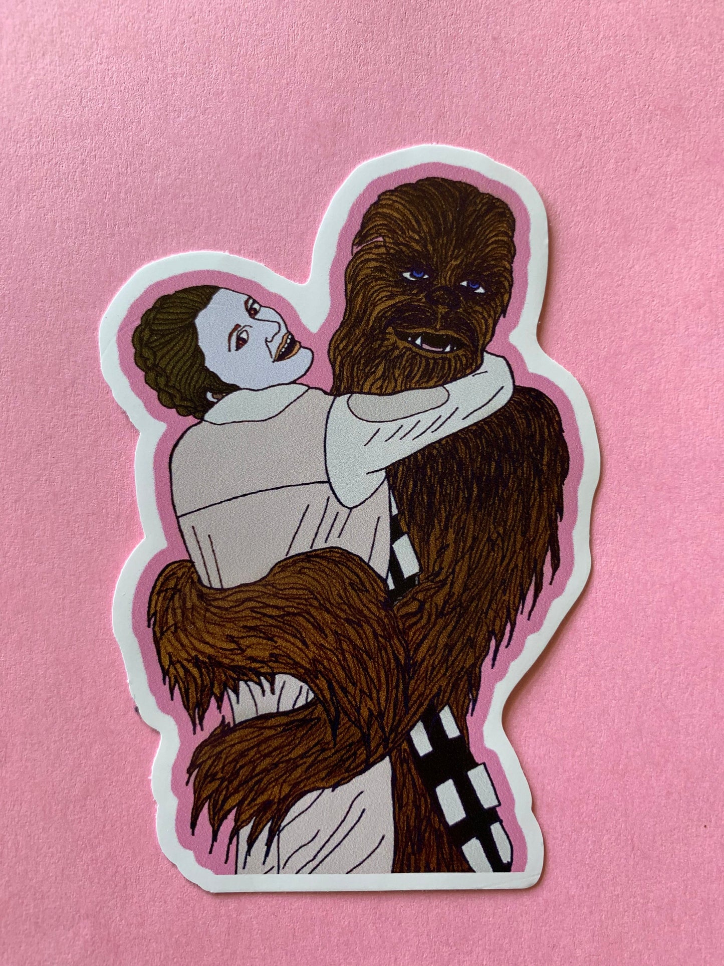 Chewie and Leia vinyl sticker