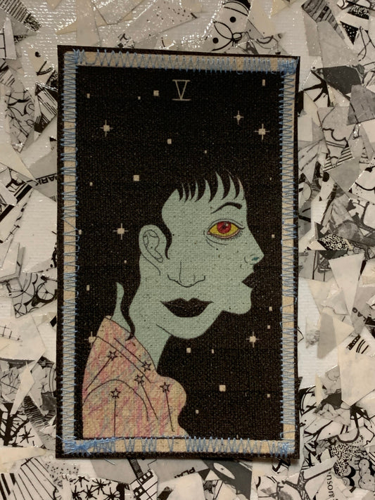 5 of Wands Canvas Patch
