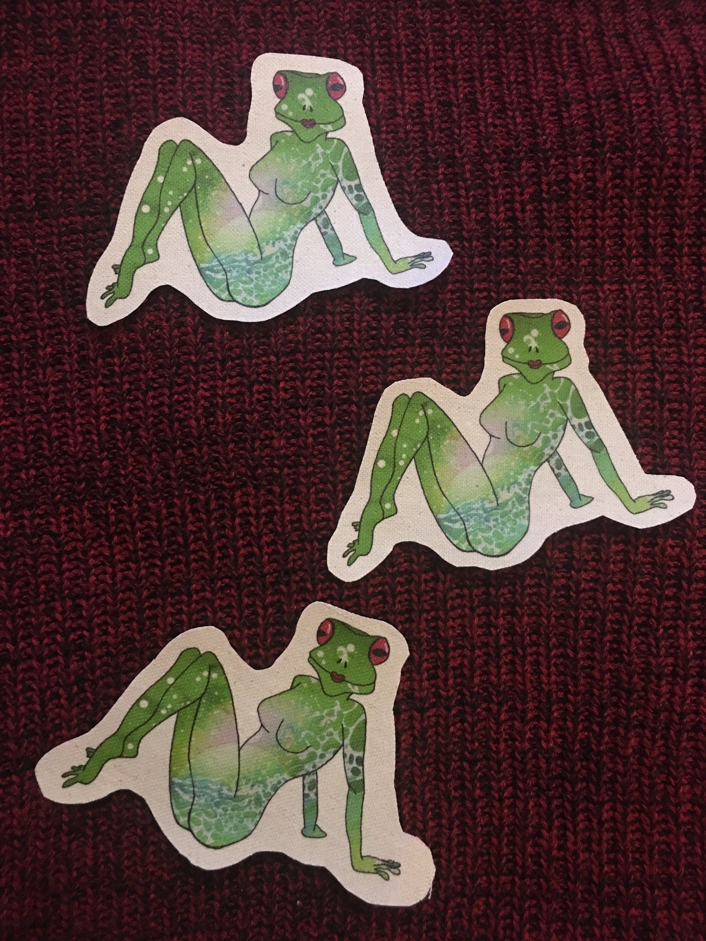 feeling froggy canvas patch