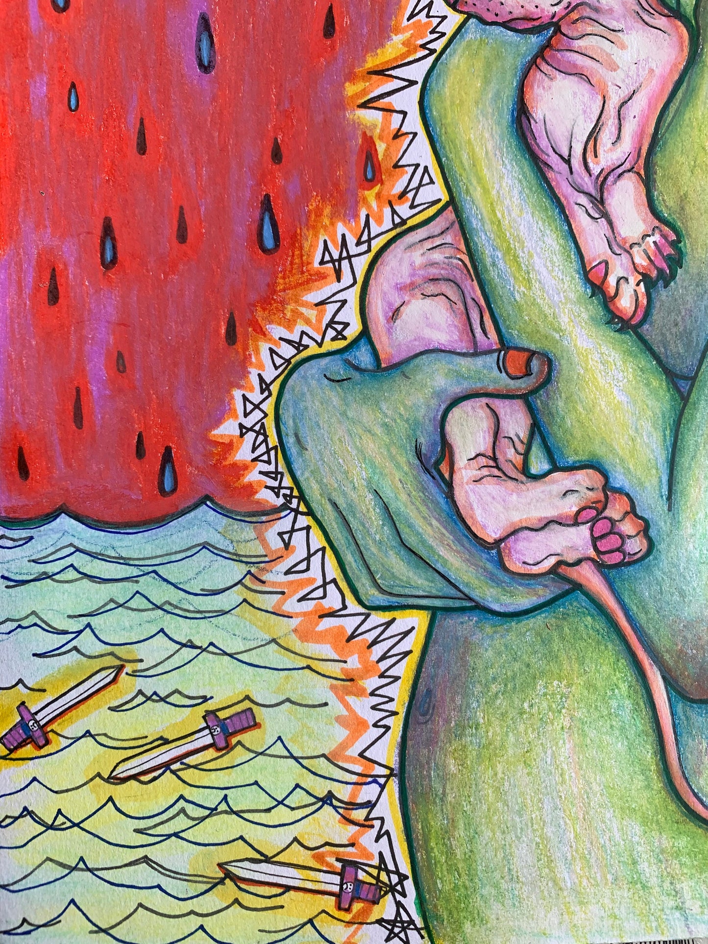 Six of Swords ~ original drawing