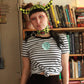 Embroidered frownie top