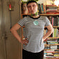 Embroidered frownie top