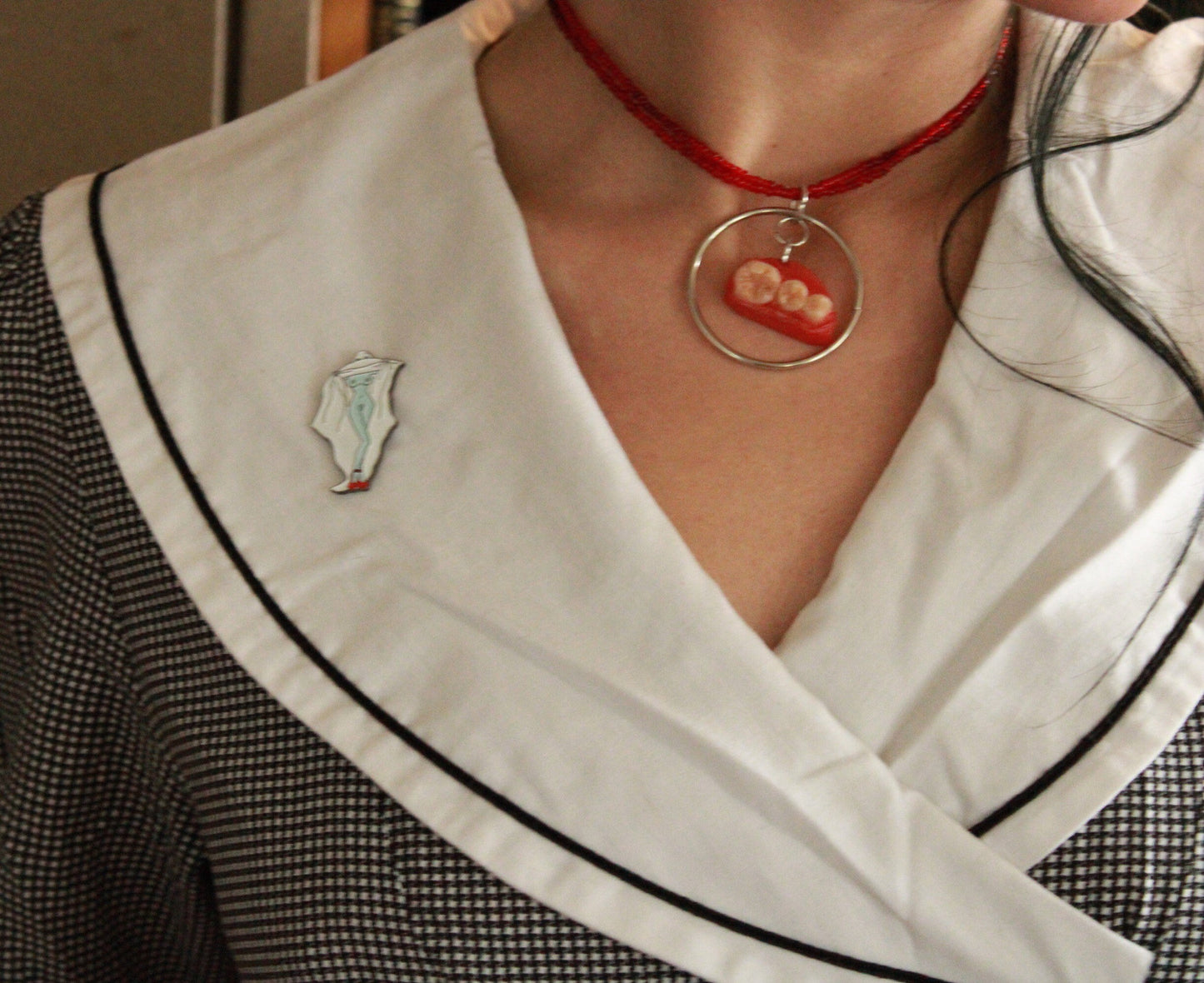 one of a kind teeth necklaces