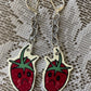 sad strawberry earrings